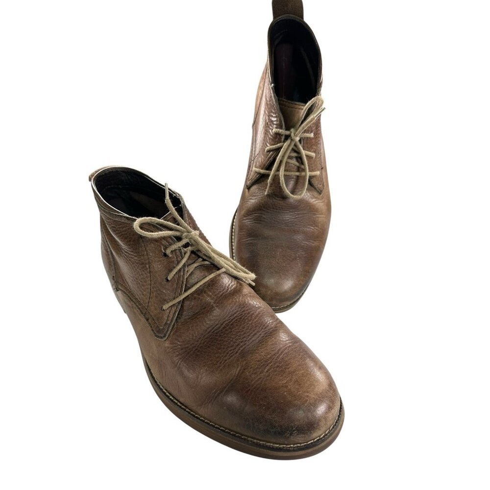 COLE HAAN  Mens Size 11.5 M Brown Leather Ankle Comfort Tie Boots
